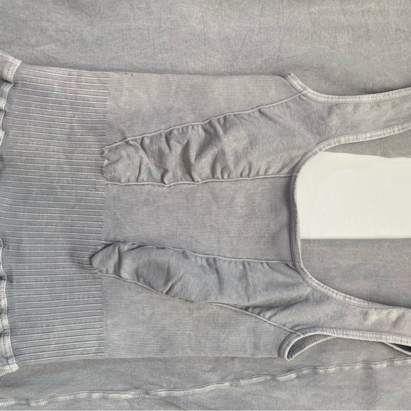 NWOT free people good karma flared onesie in ice grey - Picture 6 of 12